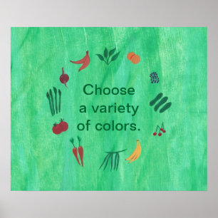 Obst Gemüse Wählen Sie eine Vielzahl von Farben Pl Poster