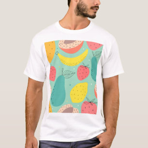 Obst handgezeichnet, dekoratives, nahtloses Muster T-Shirt