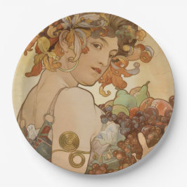 Obst (Jugendstil) (Portrait von Frauen) (Obst) Pappteller
