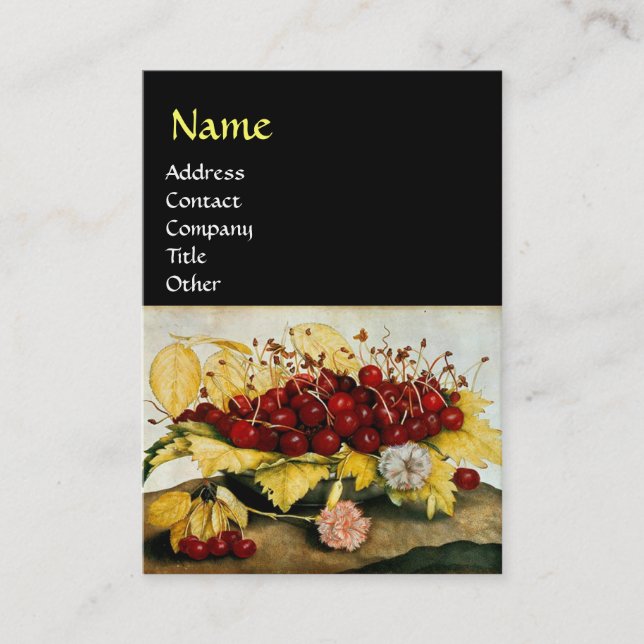 OBST/KERNE UND KARNATIONEN DER SAISON VISITENKARTE (Vorderseite)