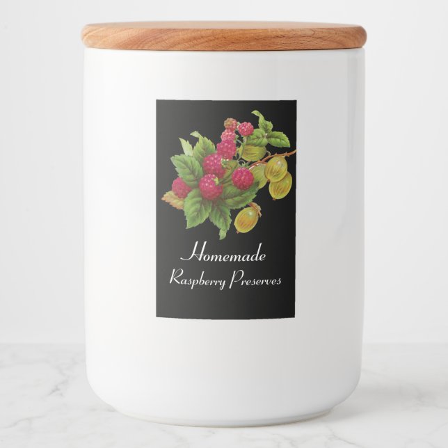 OBST/RASPBERRIES DER SAISON-JAHRESZEIT bleiben sch Lebensmitteletikett (Vorderseite)