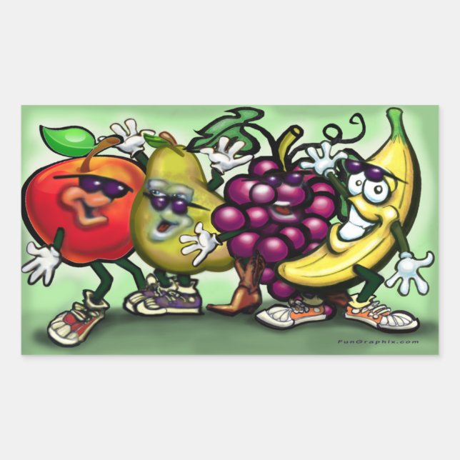 Obst Rechteckiger Aufkleber (Vorderseite)
