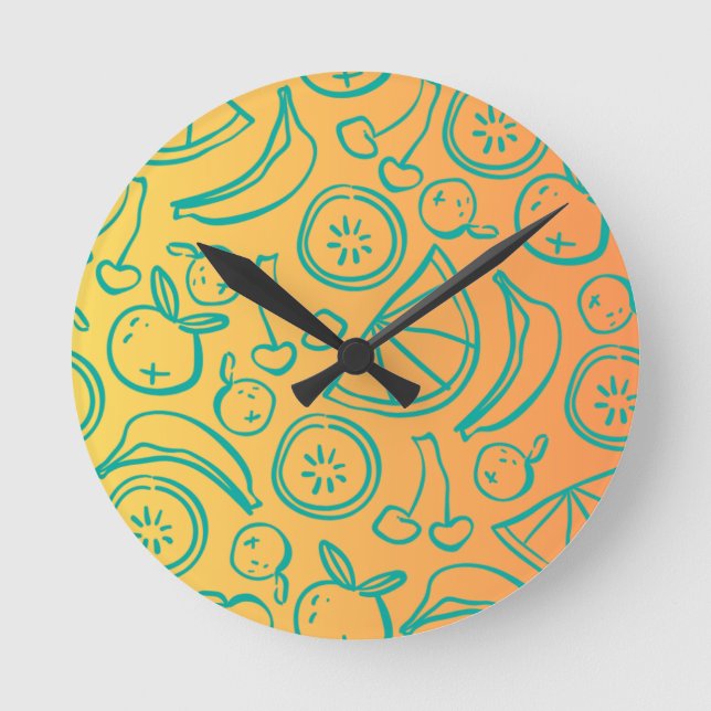 Obst Runde Wanduhr (Vorderseite)