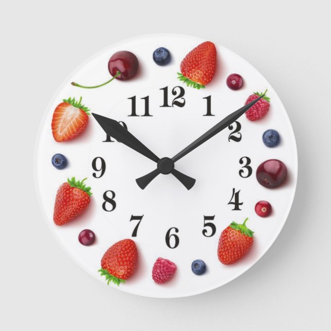Obst Runde Wanduhr (Vorderseite)