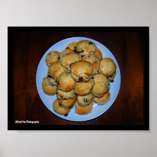 Obst-Scones auf Holz Poster