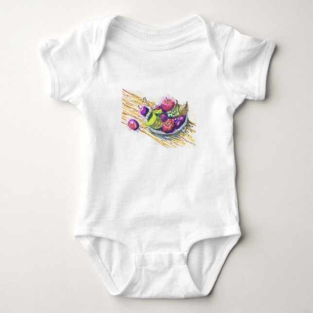 Obst Stillleben Baby Strampler (Vorderseite)