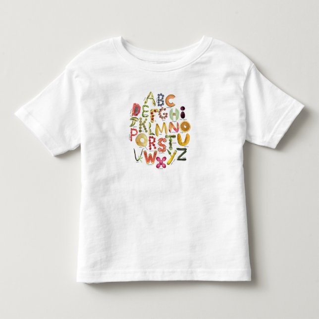 Obst und Gemüse Alphabet - Nahrungsmittel ABC - Kleinkind T-shirt (Vorderseite)