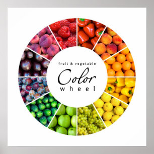 Obst- und Gemüse Farbrad (12 Farben) Poster