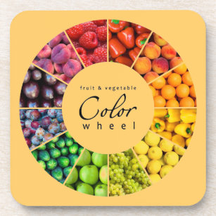Obst- und Gemüse Farbrad (12 Farben) Untersetzer
