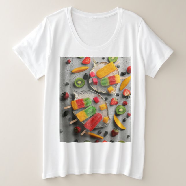 Obst und Gemüse Große Größe T-Shirt (Design vorne)