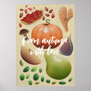 Obst und Gemüse im Herbst Poster