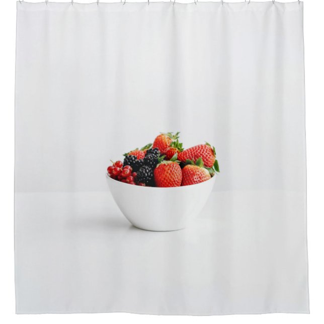 Obst und Gemüse in Farbe Duschvorhang (Vorderseite)