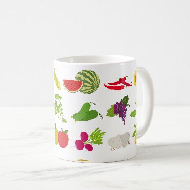 Obst und Gemüse - Tasse frisch und farbenfroh (VorderseiteRechts)