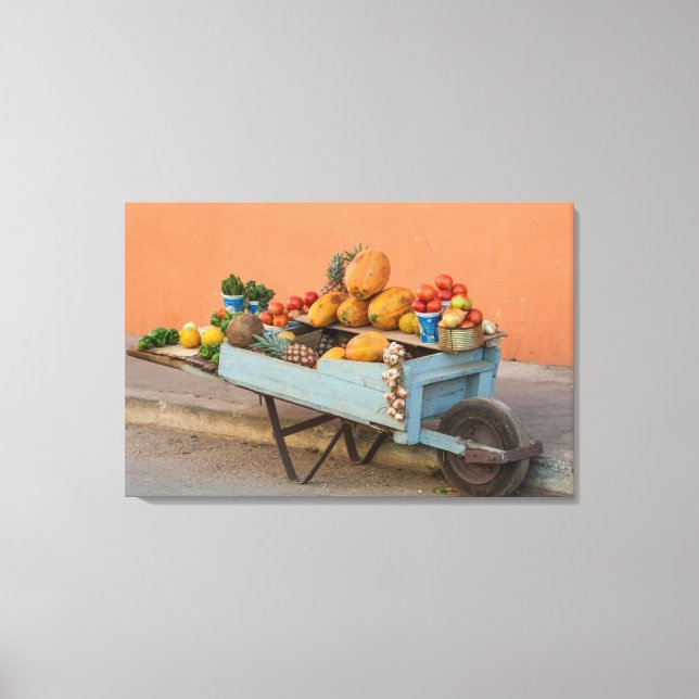 Obst- und Gemüsekarte, Kuba Leinwanddruck (Vorderseite)