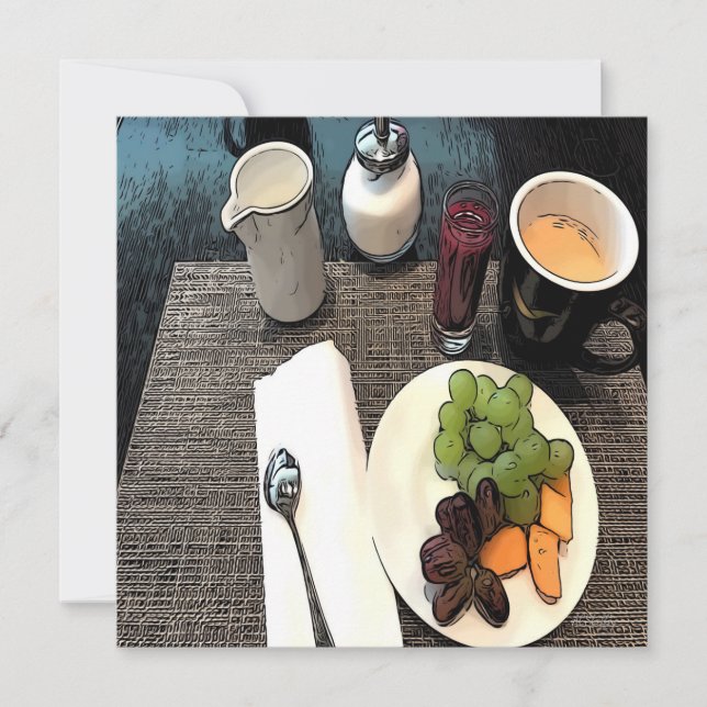Obst und Kaffee Mitteilungskarte (Vorderseite)