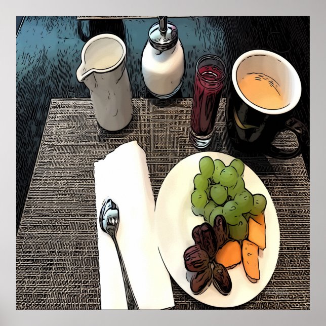 Obst und Kaffee Poster (Vorne)