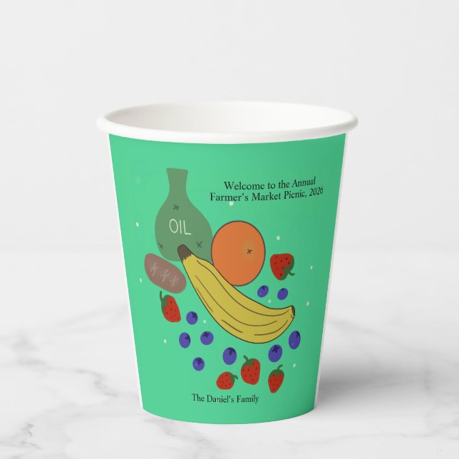 Obst und Öl 8-oz Event Pappbecher (Vorderseite)