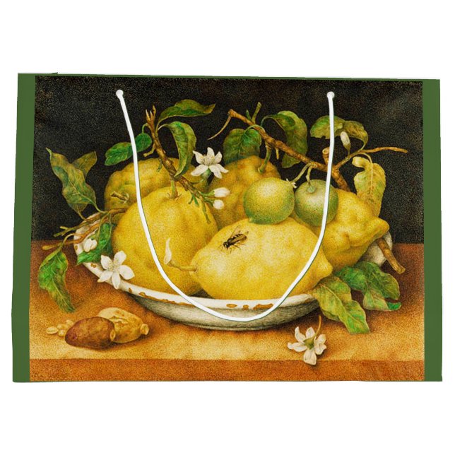 OBST UND WEISSE BLUME DER SAISON GROßE GESCHENKTÜTE (Rückseite)