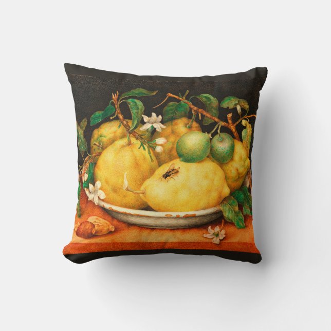 OBST UND WEISSE BLUME DER SAISON KISSEN (Vorderseite)