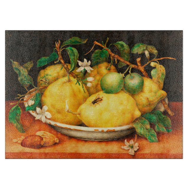 OBST UND WEISSE BLUME DER SAISON SCHNEIDEBRETT (Vorderseite)