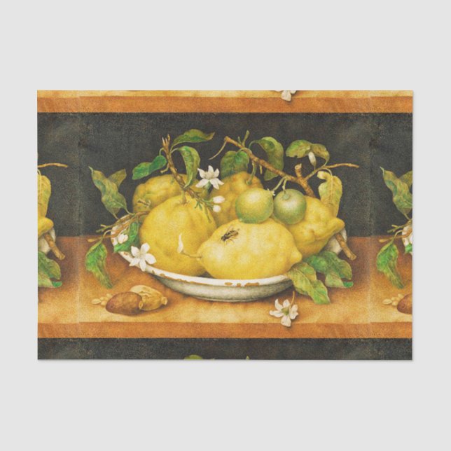OBST UND WEISSE BLUME DER SAISON SEIDENPAPIER (Vorderseite)