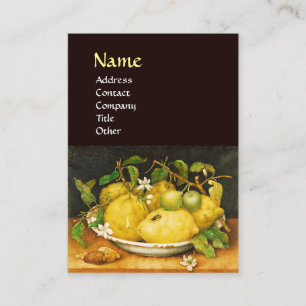 OBST UND WEISSE BLUME DER SAISON VISITENKARTE