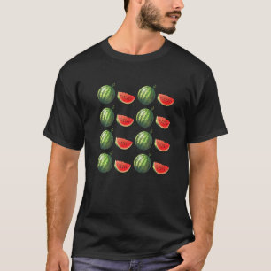 Obst Veganer Wassermelonen-Muster Fruitarian Wass T-Shirt