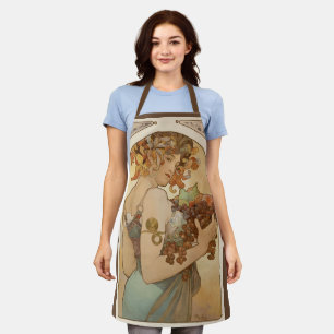 Obst von Alphonse Mucha, Vintage Art Nouveau Schürze