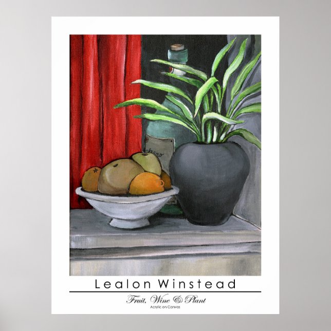 Obst, Wein und Pflanze Poster (Vorne)