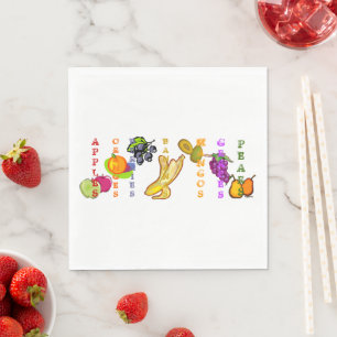 Obstbananen mit anderem Obst Serviette