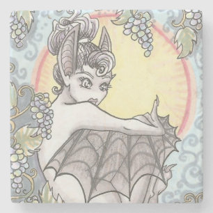 Obstbat Faible Trauben Fantasy Art Stone Untersetz Steinuntersetzer
