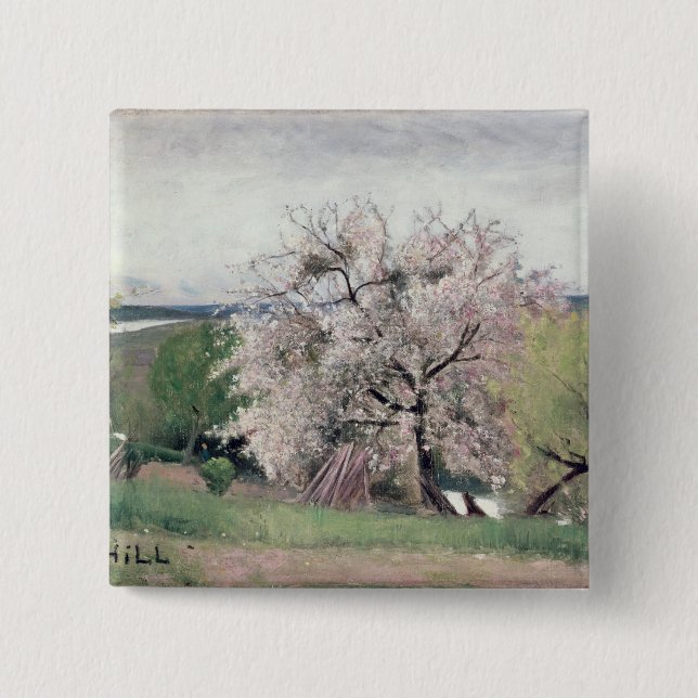 Obstbaum in der Blüte, Bois-Le-ROI Button (Vorderseite)