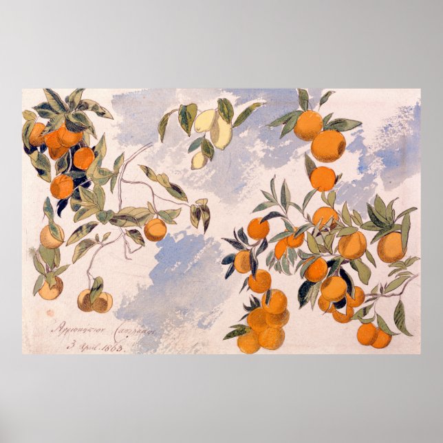 Obstbäume - Edward Lear Poster (Vorne)