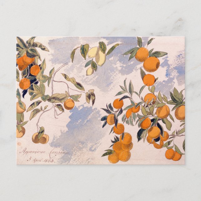 Obstbäume - Edward Lear Postkarte (Vorderseite)