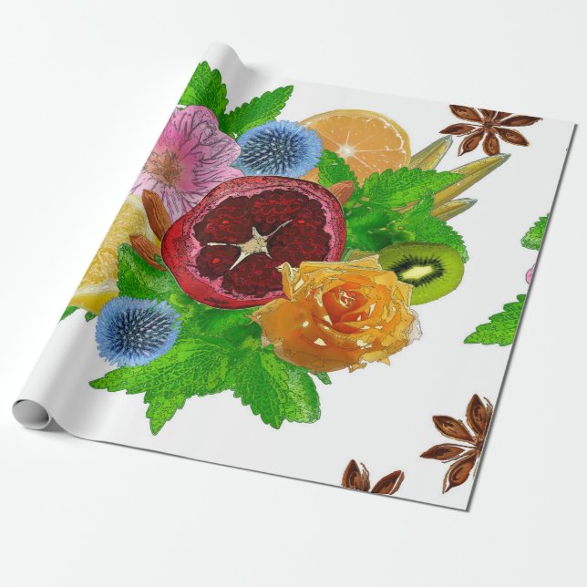 Obstbouquet. Geschenkpapier (Ungerollt)