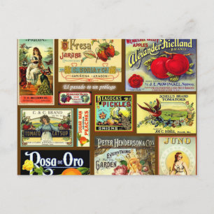 Obstetiketten Vintage Postkarten