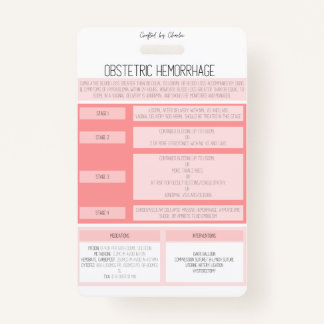 Obstetric Hemorrhage Reference Nurse Badge Ausweis