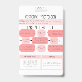 Obstetric Hypertension Nurse Reference Badge Ausweis