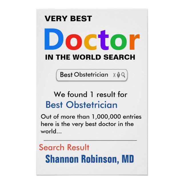 Obstetrician Custom Best Doctor Gift  Poster (Vorderseite)