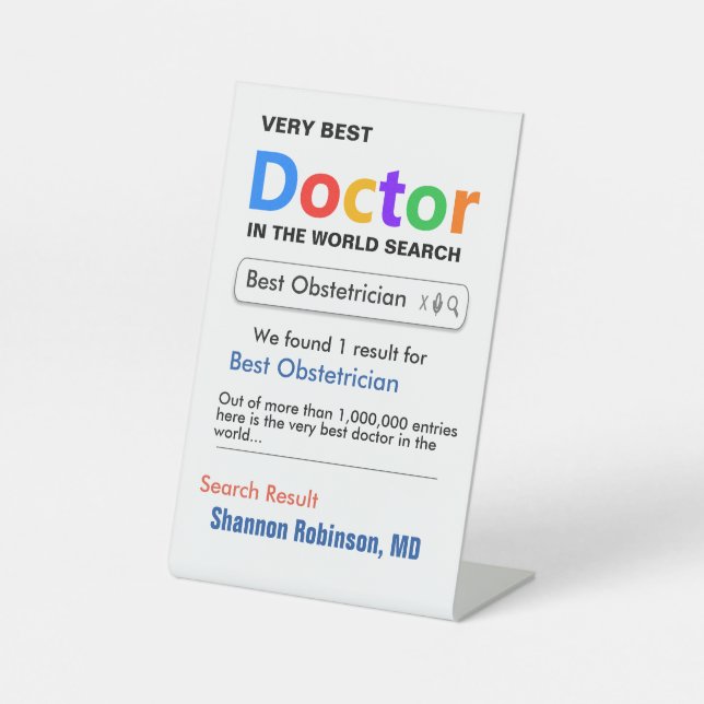 Obstetrician Custom Best Doctor Gift  Sockelschild (Vorderseite)