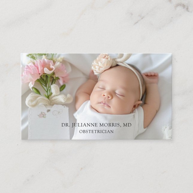 Obstetriker Baby Foto Business Card Visitenkarte (Vorderseite)