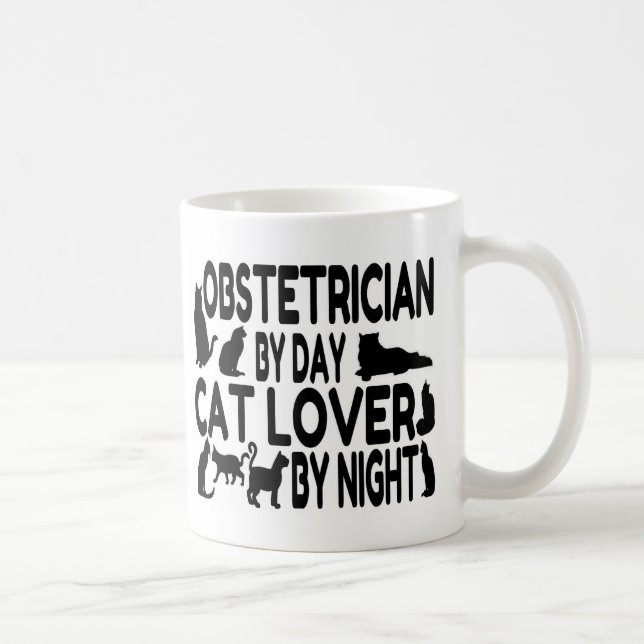 Obstetriker Cat Lover Kaffeetasse (Rechts)