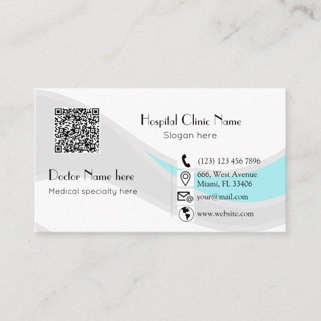 Obstetriker Gynecologe OBGYN moderner QR-Code-Bus Visitenkarte (Vorderseite)
