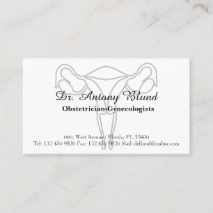 Obstetriker OBGYN Elegant Uterus Cervix Visitenkarte