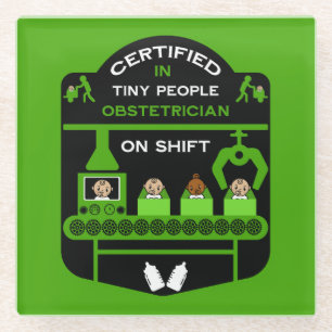 Obstetriker Wertschätzung und Dankeschön Geschenk Glasuntersetzer