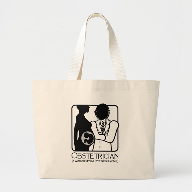 OBSTETRIZANISCHES LOGO - DIE PERI UND POST NATAL D JUMBO STOFFBEUTEL (Vorne)