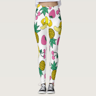 Obstfiesta: Bananen, Ananas, Erdbeeren Leggings