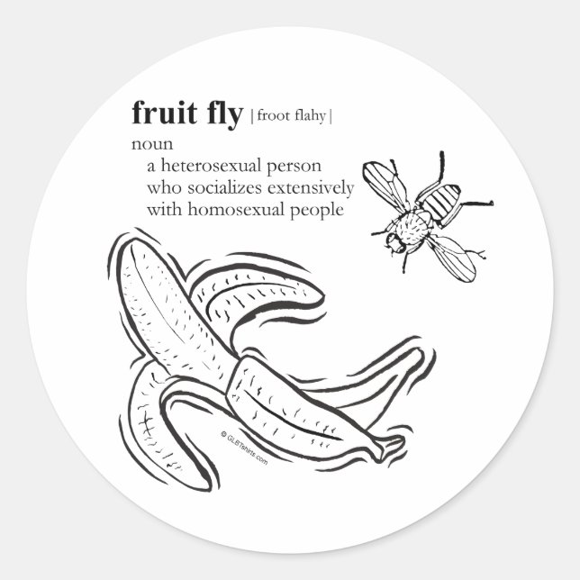 OBSTFLIEGE RUNDER AUFKLEBER (Vorderseite)