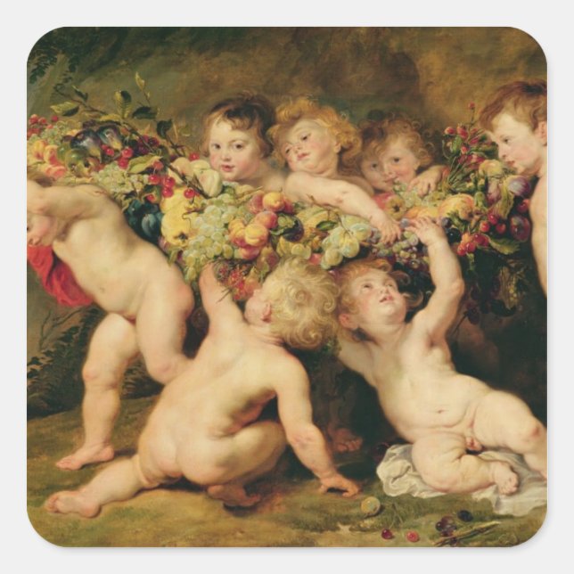 Obstgarten, c.1615-17 quadratischer aufkleber (Vorderseite)
