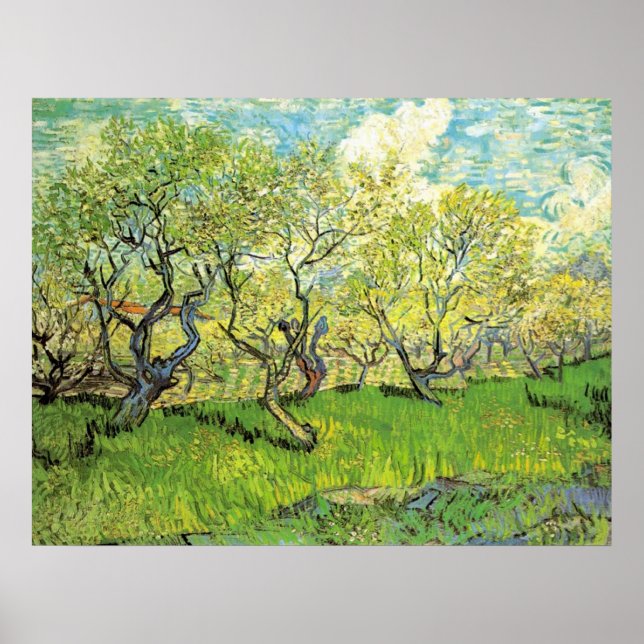 Obstgarten in Blossom, Vincent van Gogh Poster (Vorne)